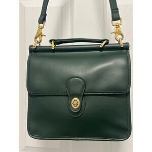 Green Real Leather Purse w/Detachable Straps – Excellent Condition Willis-style